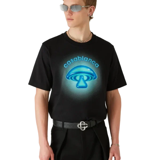 Airbrush Mushroom Logo kortärmad T-shirt
