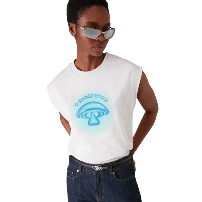 Airbrush Mushroom ärmlös T-shirt