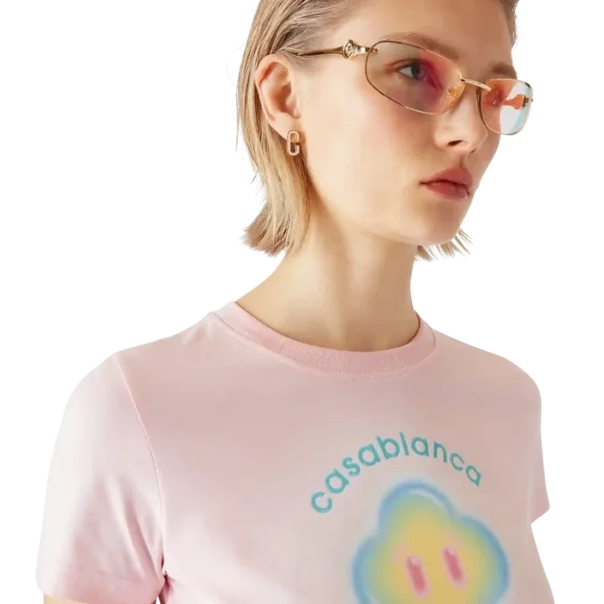 Airbrush Smiley-T-shirt med kort ärm och figursydd passform på shorts