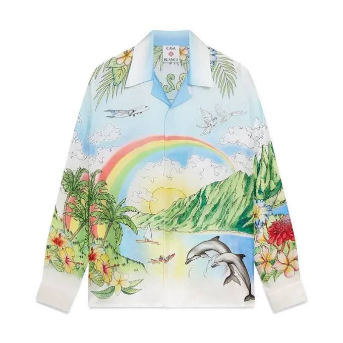 Aloha långärmad silkesskjorta