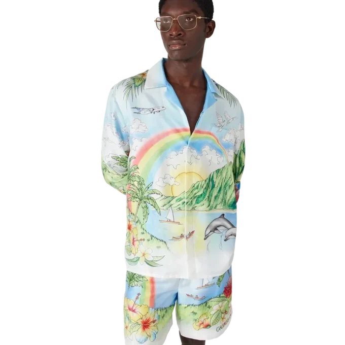 Aloha långärmad silkesskjorta