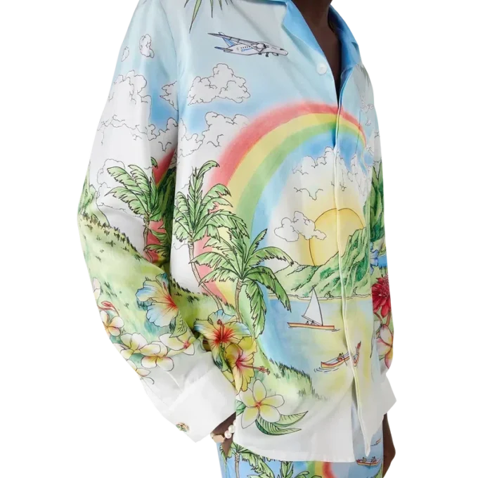 Aloha långärmad silkesskjorta