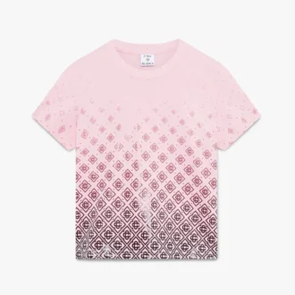 Auberginefärgad kortärmad T-shirt med gradientmonogram