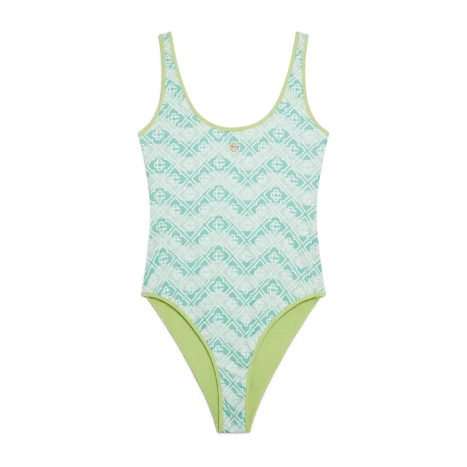 Baddräkt med vågigt monogram Baddräkt med vågigt monogram