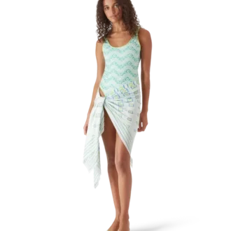 Baddräkt med vågigt monogram