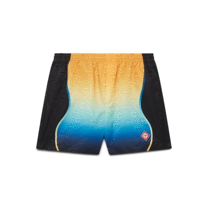 Badshorts i jacquard med toning
