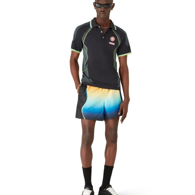 Badshorts i jacquard med toning