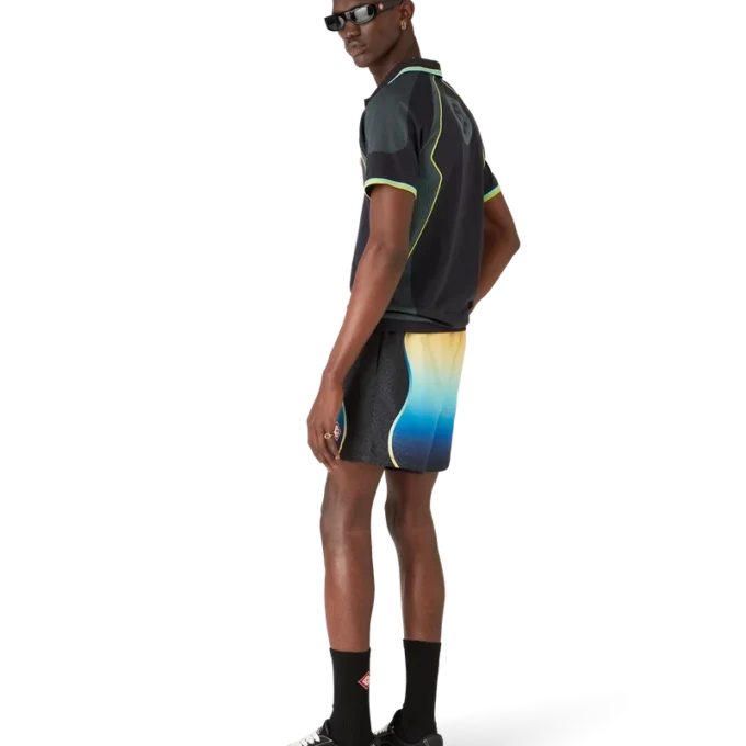 Badshorts i jacquard med toning