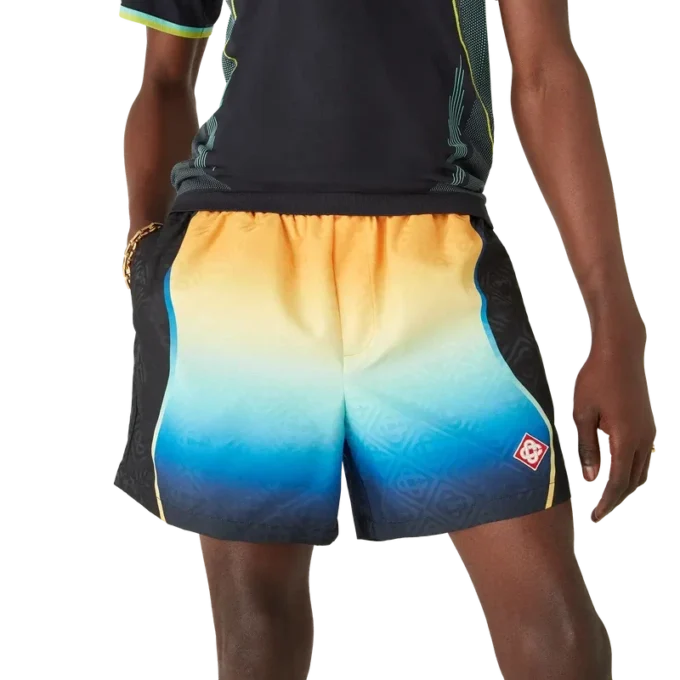 Badshorts i jacquard med toning