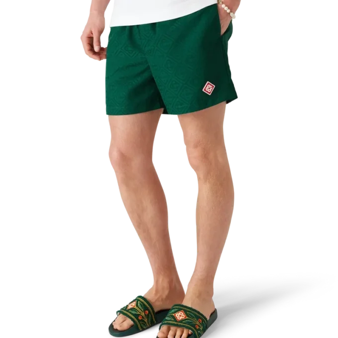 Badshorts i Monogram-jacquard