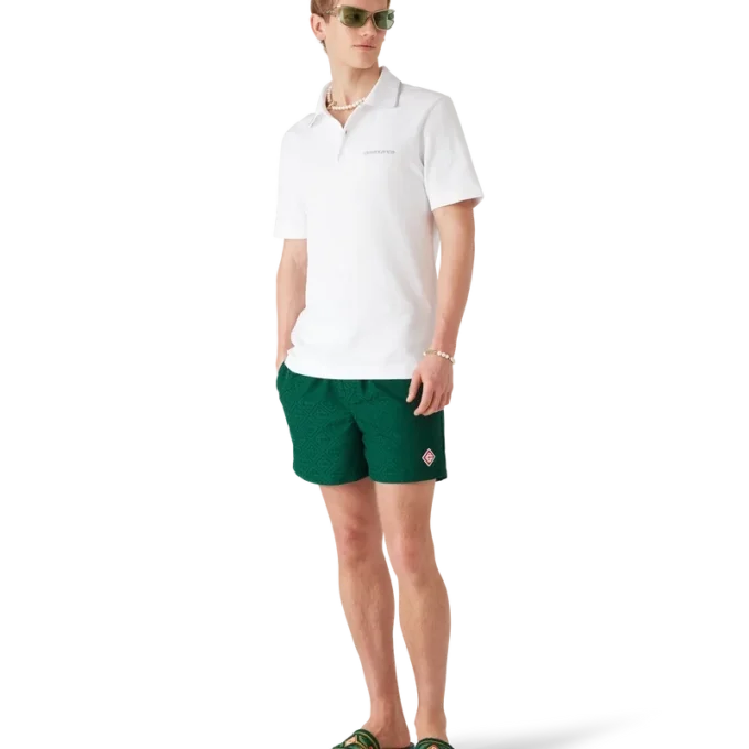 Badshorts i Monogram-jacquard