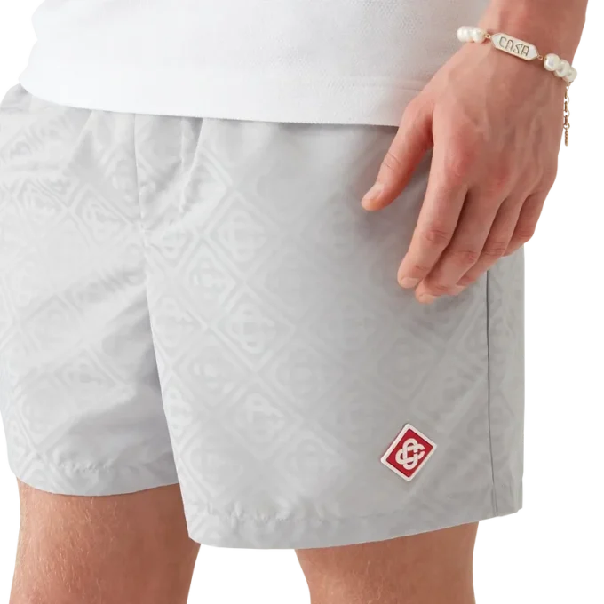 Badshorts i Monogram-jacquard