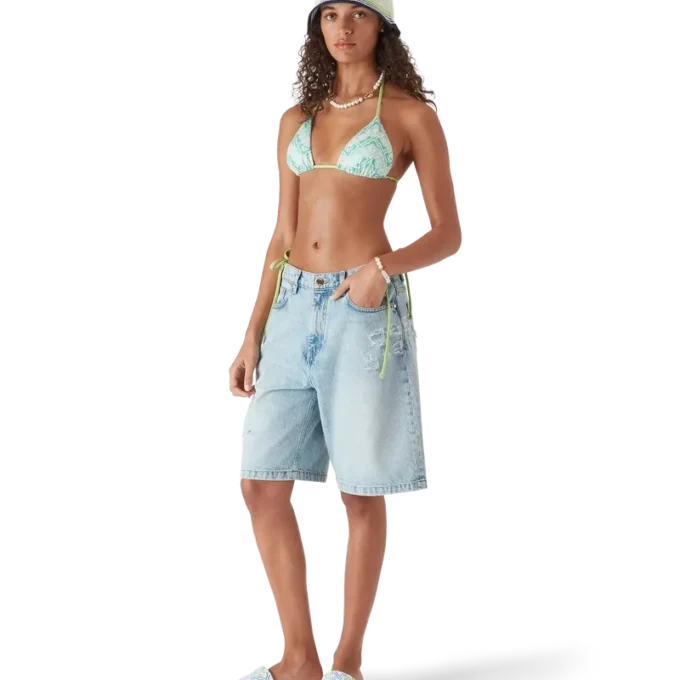 Bikinitopp med vågigt monogram