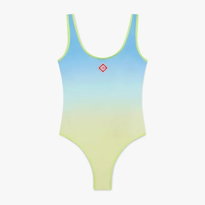 Blå och gul baddräkt med gradient