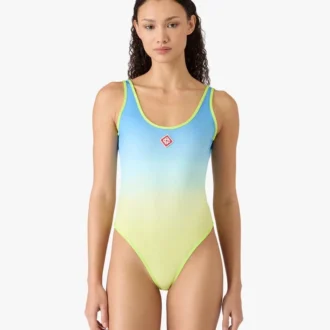 Blå och gul baddräkt med gradient