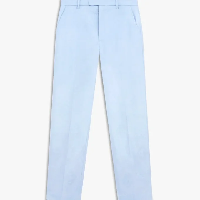 Blå skräddarsydda jacquardbyxor med monogrammönster