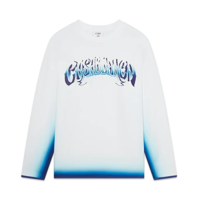 Blå T-shirt med långa ärmar