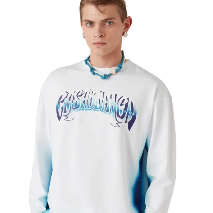 Blå T-shirt med långa ärmar