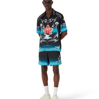 Blades kortärmad skjorta i silkesatin