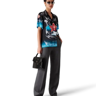 Blades kortärmad skjorta i silkesatin