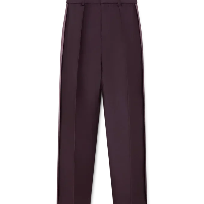 Blend skräddarsydda byxor i ull och silke med sidostripe