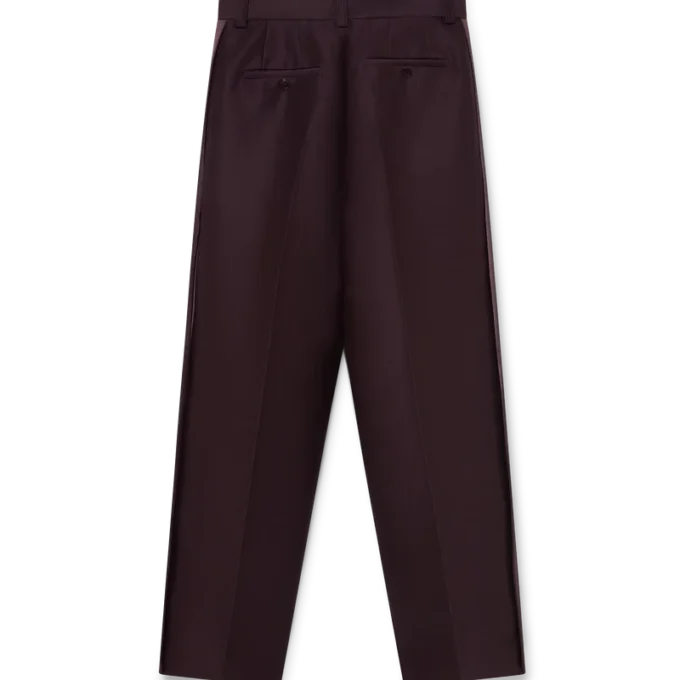 Blend skräddarsydda byxor i ull och silke med sidostripe