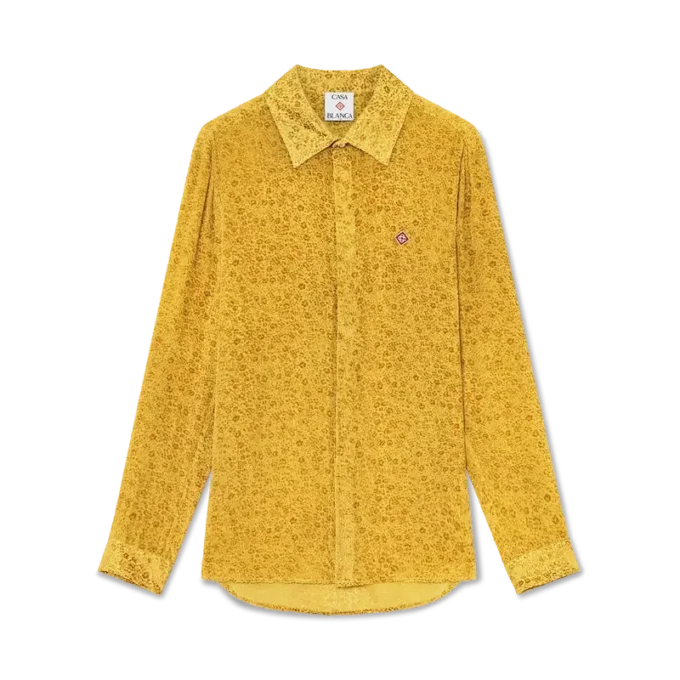 Blommig Devora-silkes skjorta