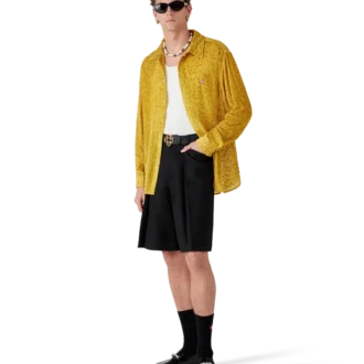 Blommig Devora-silkes skjorta