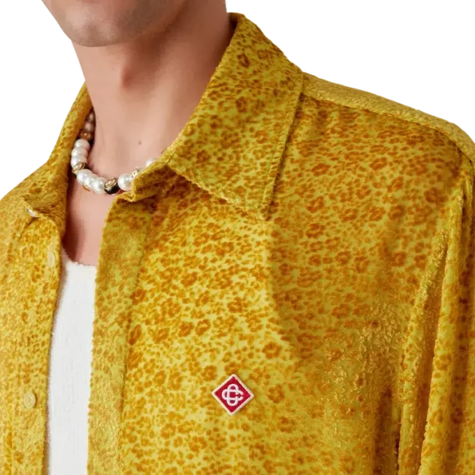 Blommig Devora-silkes skjorta