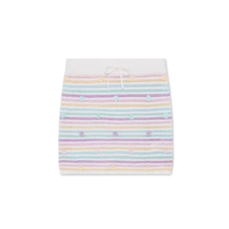 Blommig randig bomullskrokad kjol