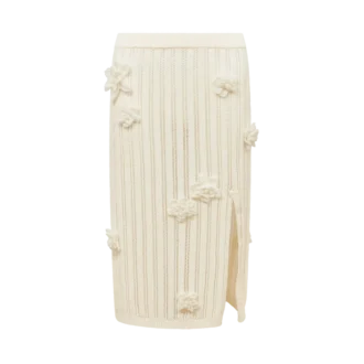 Blommig spetsstickad kjol