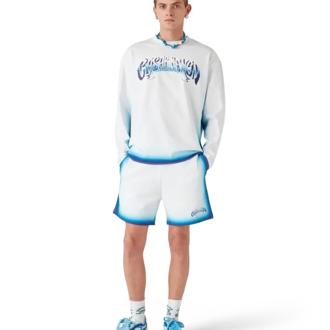 Blått knutet halsband