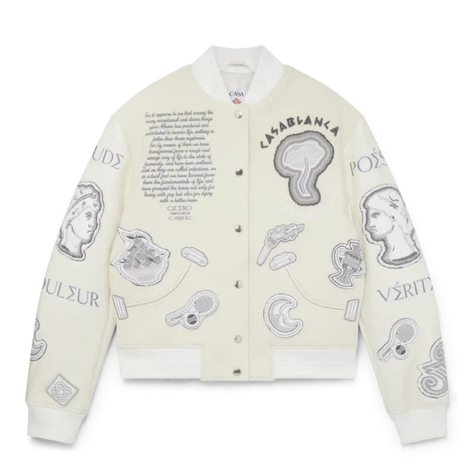 Bomberjacka i chenille-patchwork