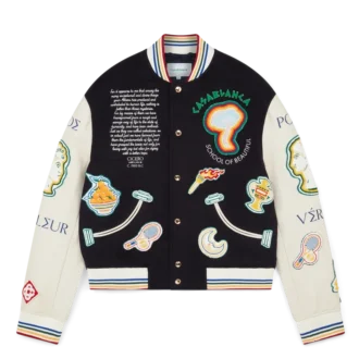 Bomberjacka i chenille-patchwork