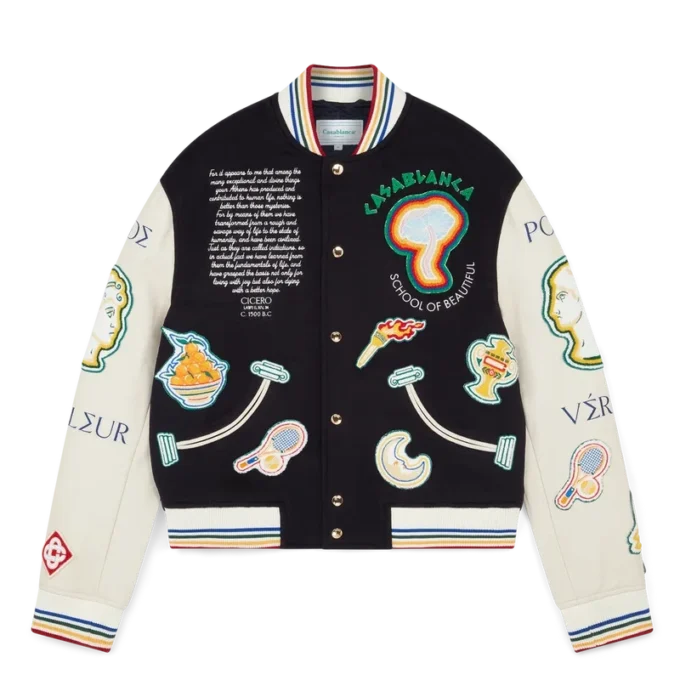 Bomberjacka i chenille-patchwork