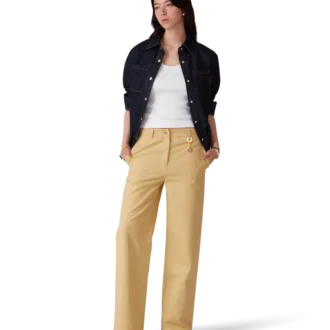 Bomullsbyxor med monogramjacquard