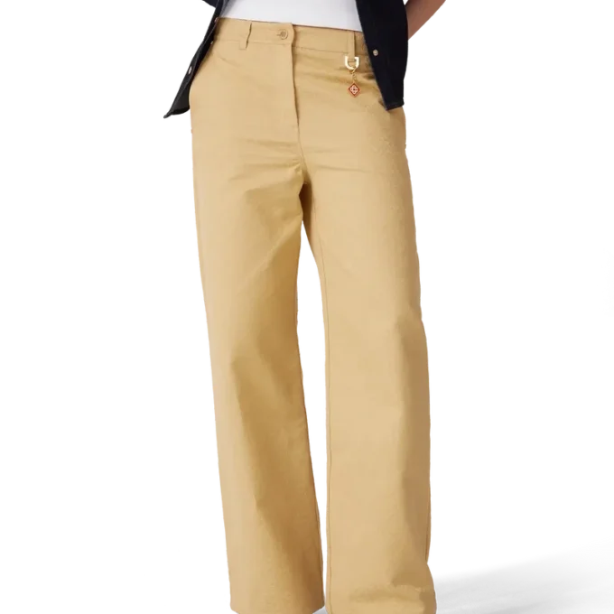 Bomullsbyxor med monogramjacquard