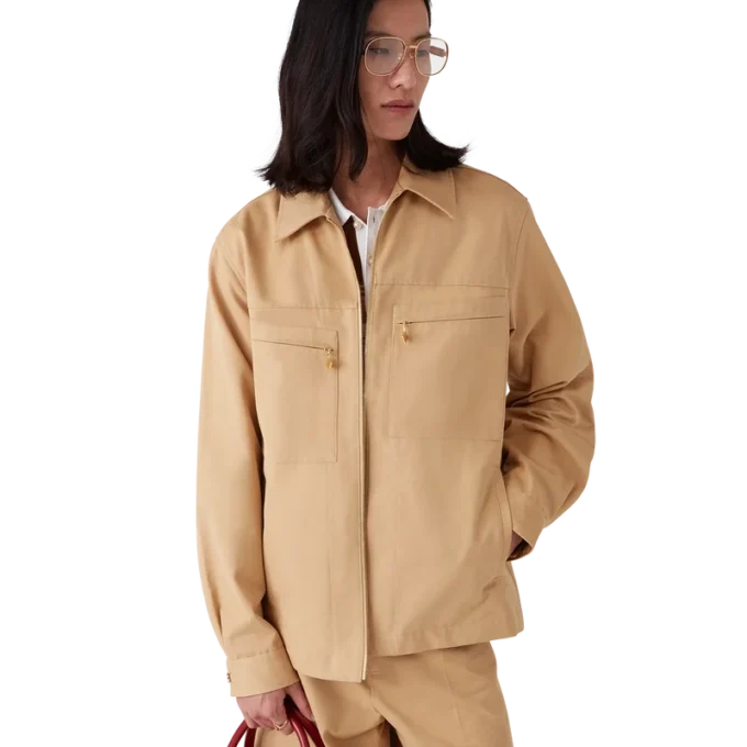 Bomullsjacka med dragkedja