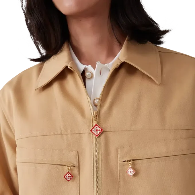 Bomullsjacka med dragkedja