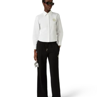 Bomullsskjorta med pärl- och diamantmönster