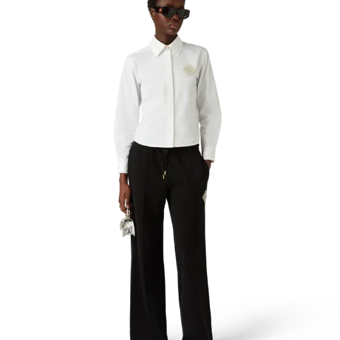 Bomullsskjorta med pärl- och diamantmönster Bomullsskjorta med pärl- och diamantmönster