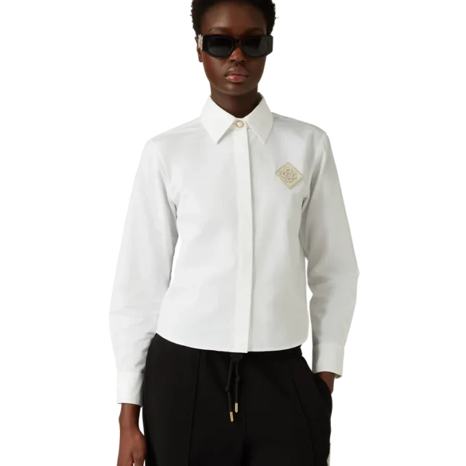 Bomullsskjorta med pärl- och diamantmönster Bomullsskjorta med pärl- och diamantmönster