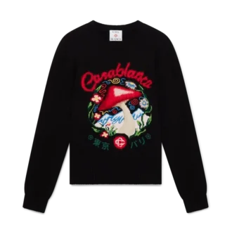 Bomullströja med broderad svamp