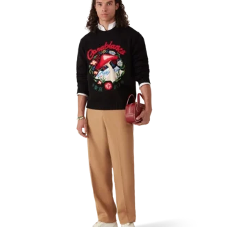 Bomullströja med broderad svamp