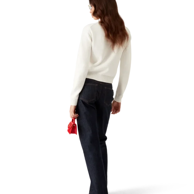 Bomullströja med broderad svamp