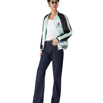 Broderad bomberjacka i satin