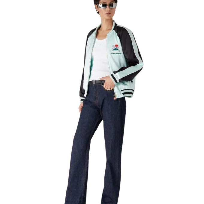 Broderad bomberjacka i satin