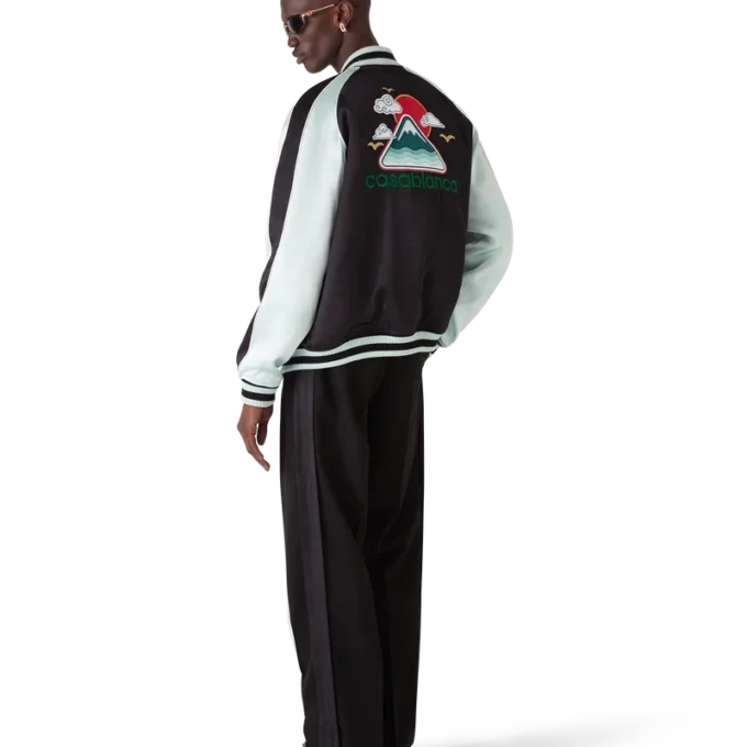 Broderad bomberjacka i satin Broderad bomberjacka i satin