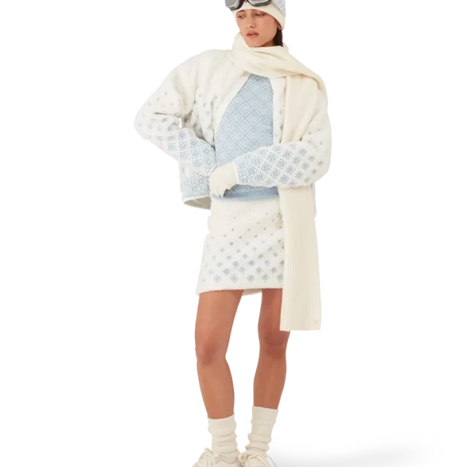 Broderad kort fleecejacka med gradientmonogram