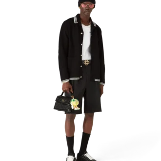 Broderad långärmad skjorta i bomullskrochet